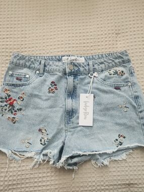 🌸3/$25! NWT Light Wash Embroidered Denim Shorts - Size 13/30